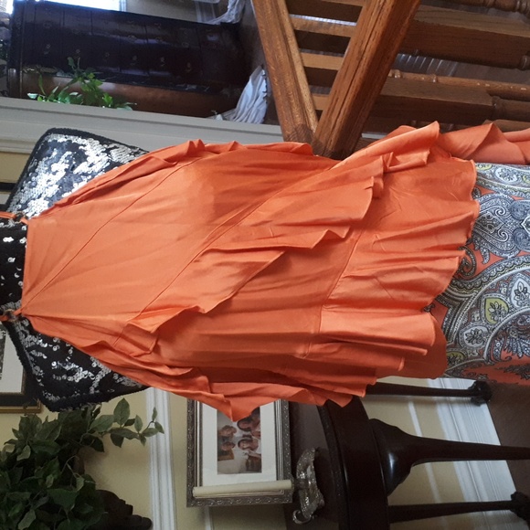 Zara Orange Ruffled Top - Picture 4 of 7